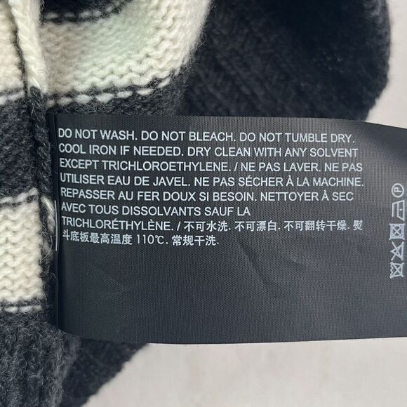 NWT Theory Shrunken ST Felted Wool Cashmere Crew Neck Sweater L Pullover Stripe - Picture 11 of 13